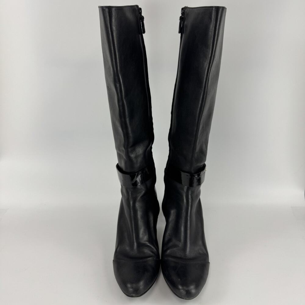 Cole Haan Miriam Black Leather Tall Riding Boots Women's Size 10 B - Picture 3 of 11